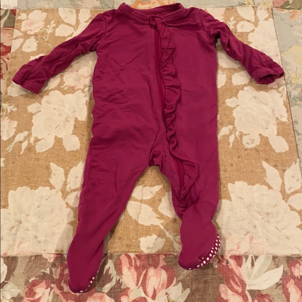 Kickee Pants ruffle zipper footie